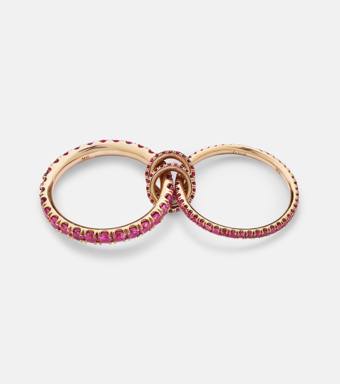 Ring Delphinus Rouge Petite Deux aus 18kt Roségold mit Saphiren und Rubinen | Spinelli Kilcollin