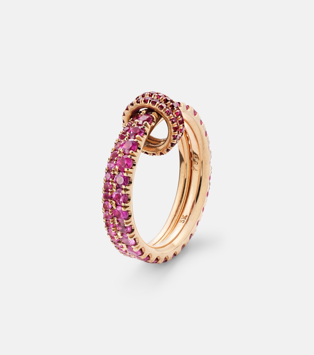 Ring Delphinus Rouge Petite Deux aus 18kt Roségold mit Saphiren und Rubinen | Spinelli Kilcollin