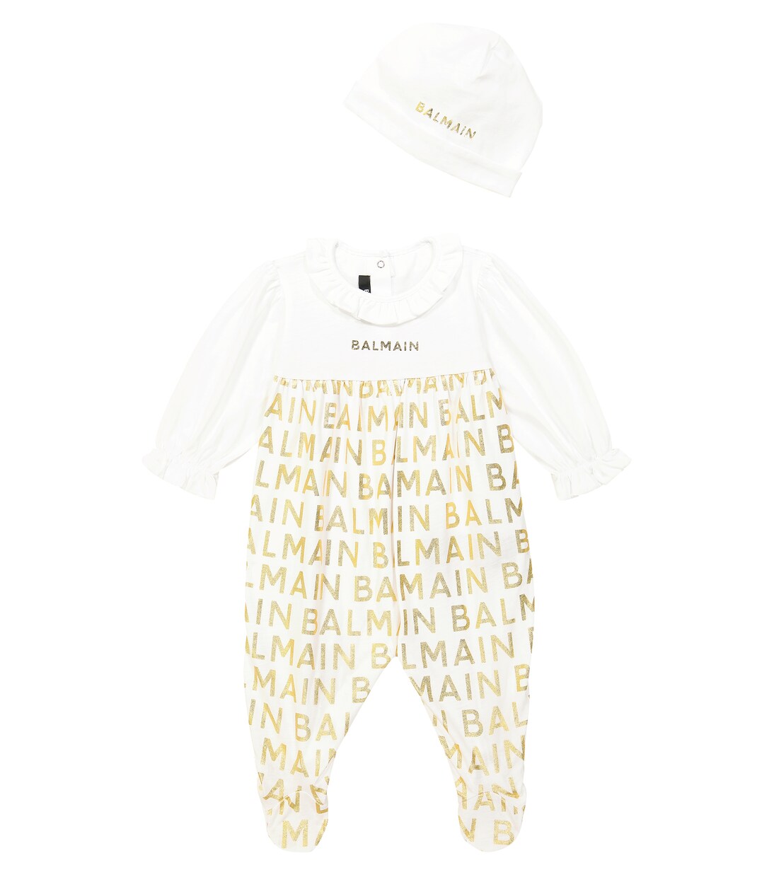Baby - Tutina e berretto in cotone | Balmain Kids