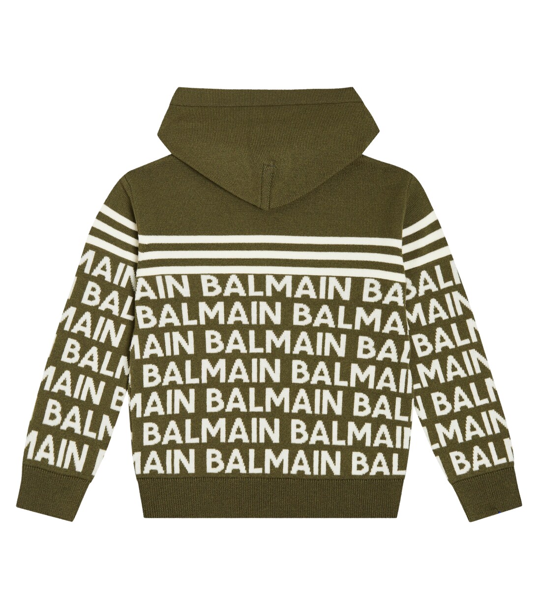 Logo intarsia wool-blend hoodie | Balmain Kids