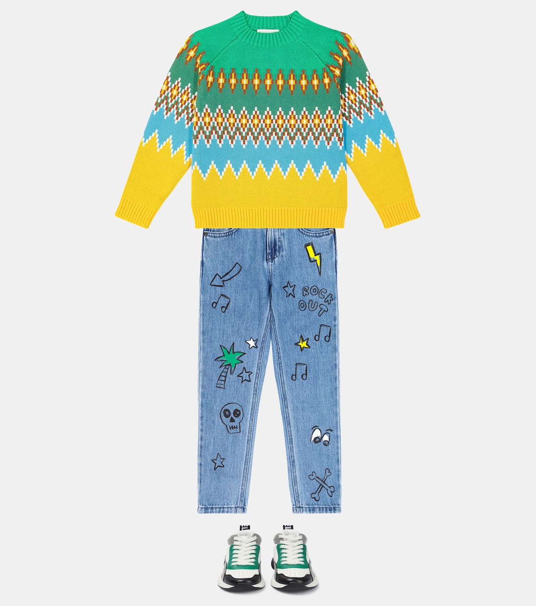 Fair Isle cotton and wool sweater | Stella McCartney Kids