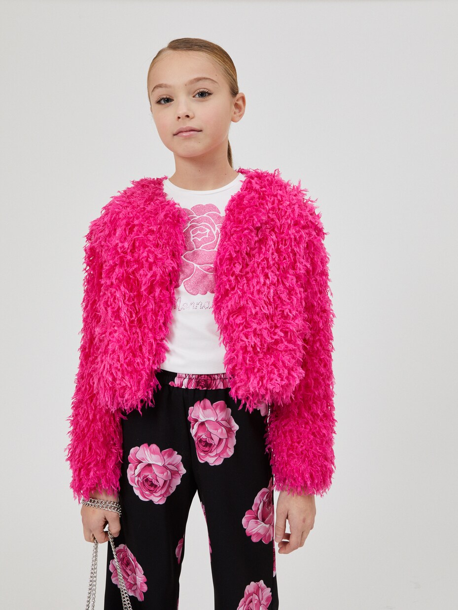 Faux feather jacket | Monnalisa