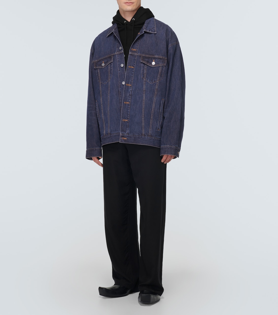 Oversized cotton and silk denim jacket | Balenciaga