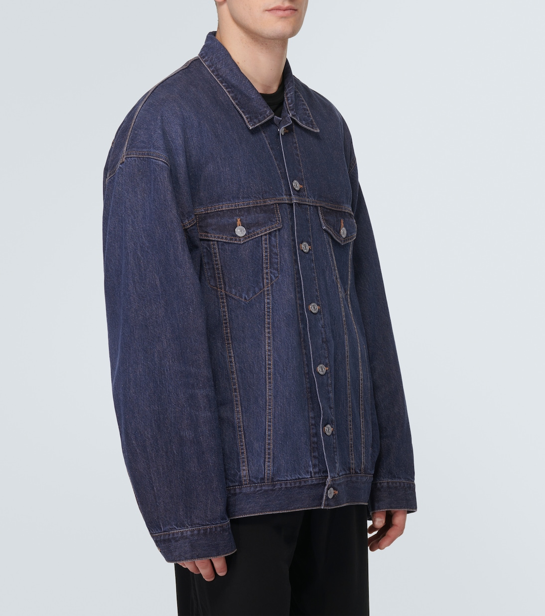 Oversized cotton and silk denim jacket | Balenciaga