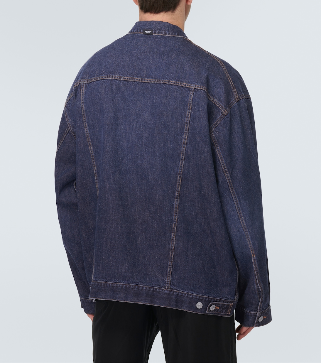 Oversized cotton and silk denim jacket | Balenciaga