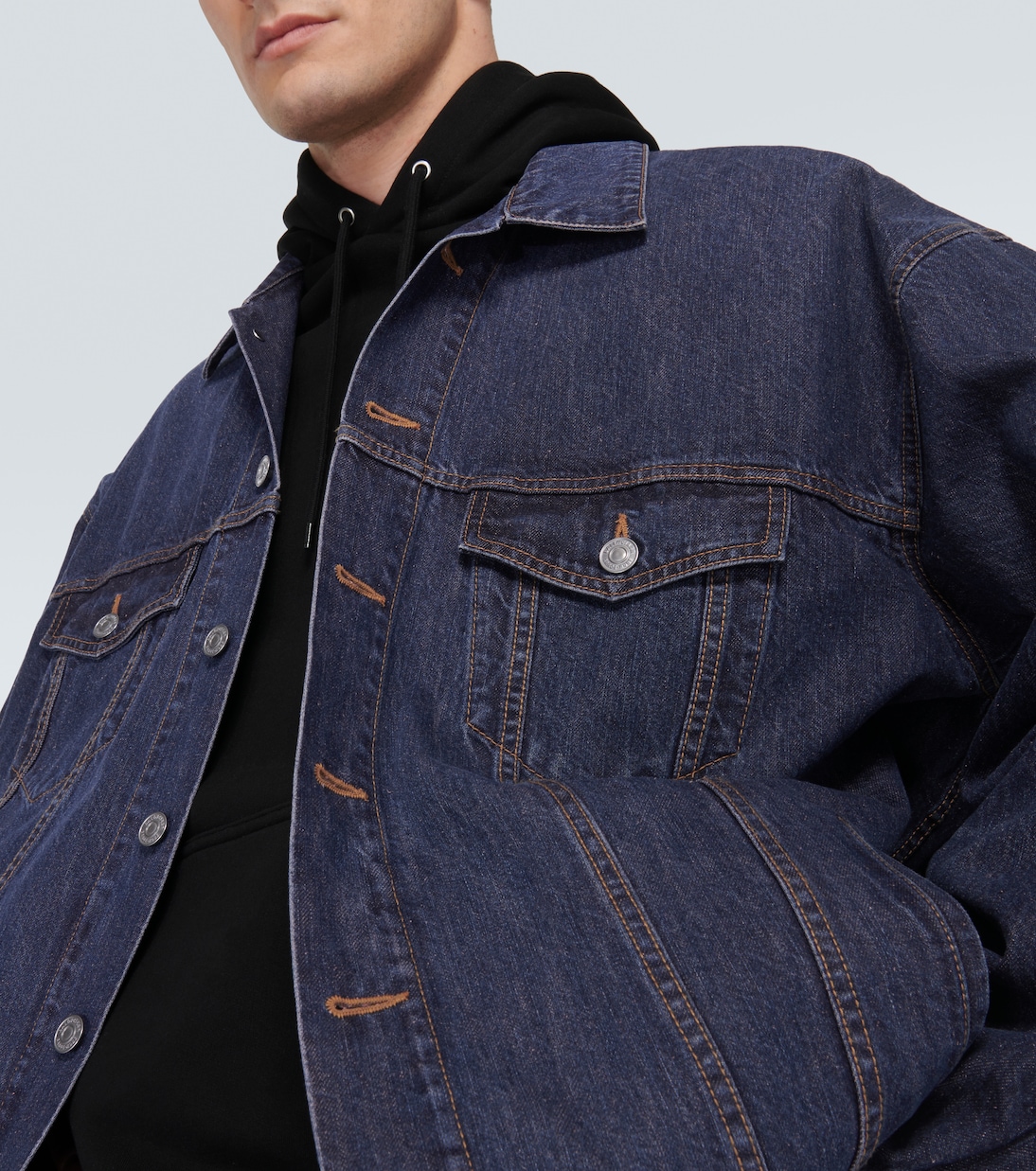 Oversized cotton and silk denim jacket | Balenciaga