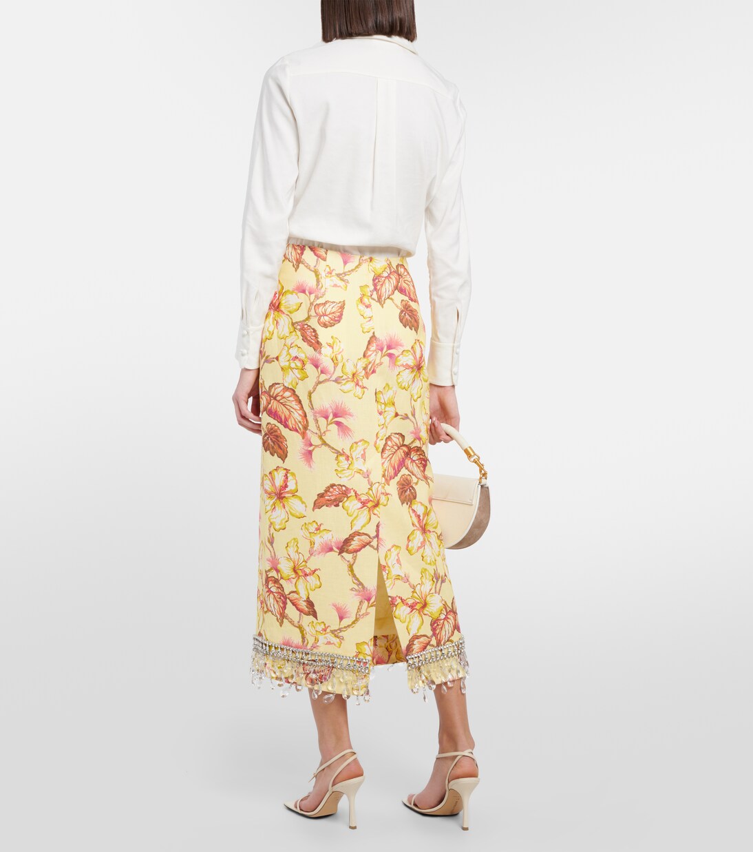 Verzierter Midirock Matchmaker aus Leinen | Zimmermann