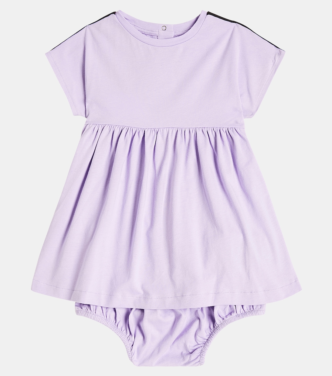 婴幼儿 — 棉质针织连衣裙与灯笼裤套装 | Balmain Kids