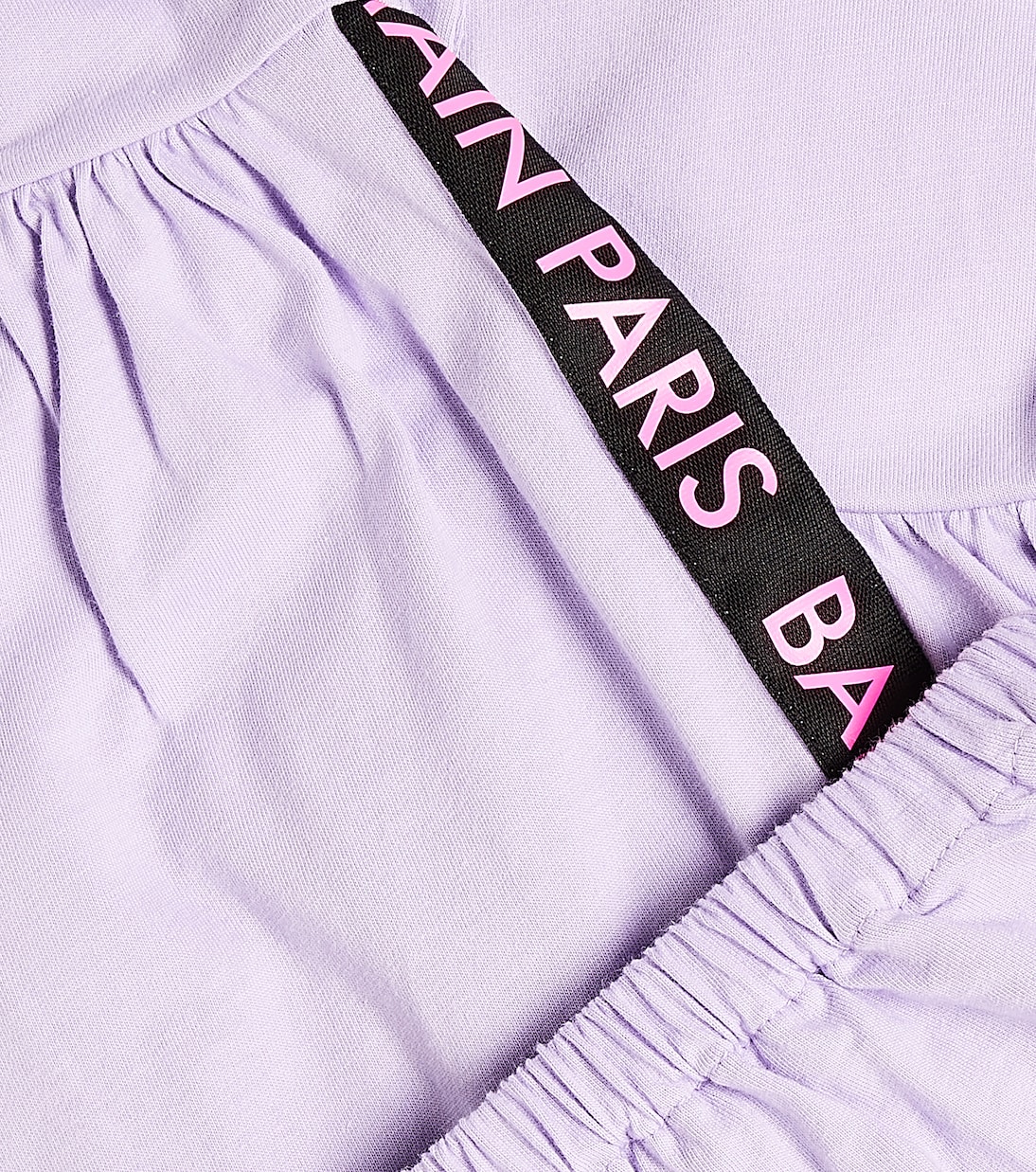 婴幼儿 — 棉质针织连衣裙与灯笼裤套装 | Balmain Kids