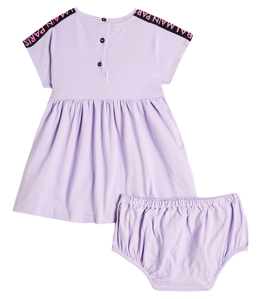 婴幼儿 — 棉质针织连衣裙与灯笼裤套装 | Balmain Kids