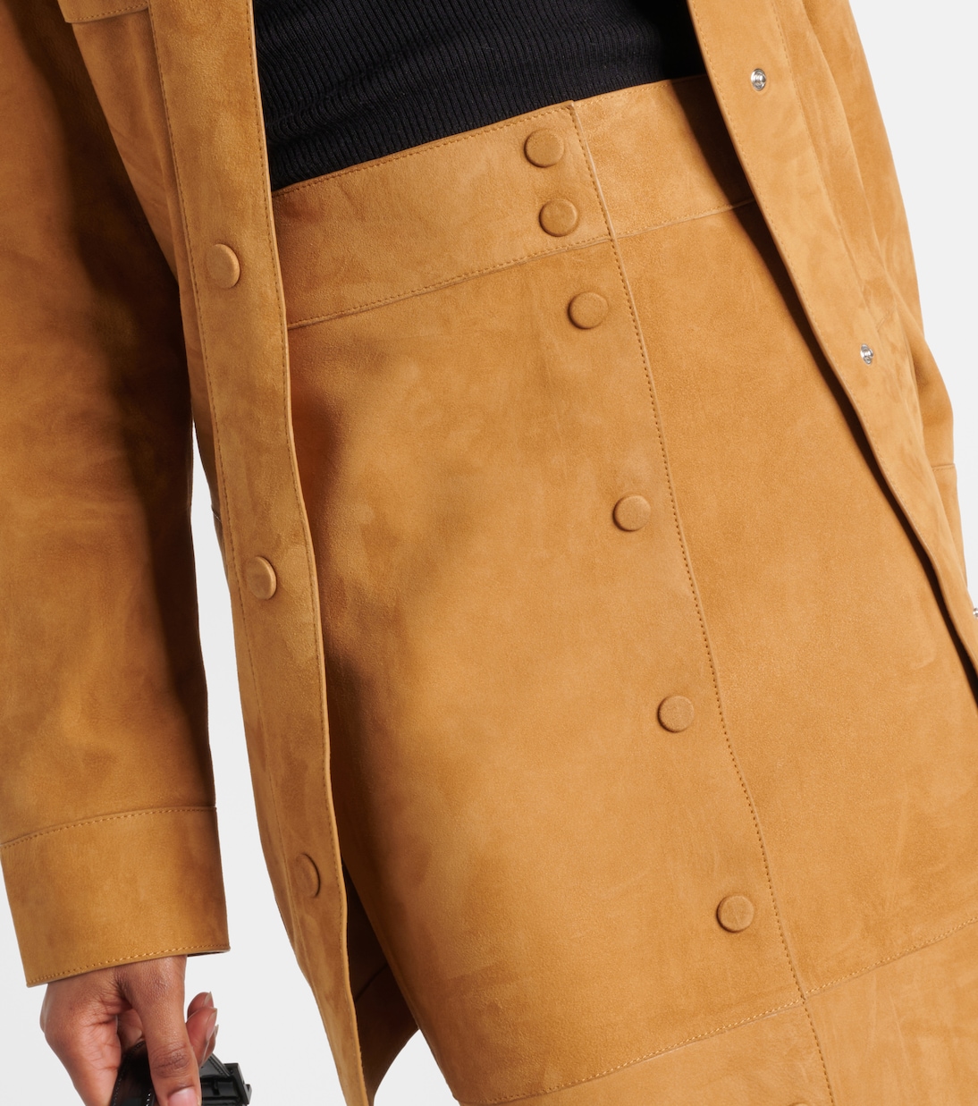 High-Rise-Midirock aus Veloursleder | Yves Salomon