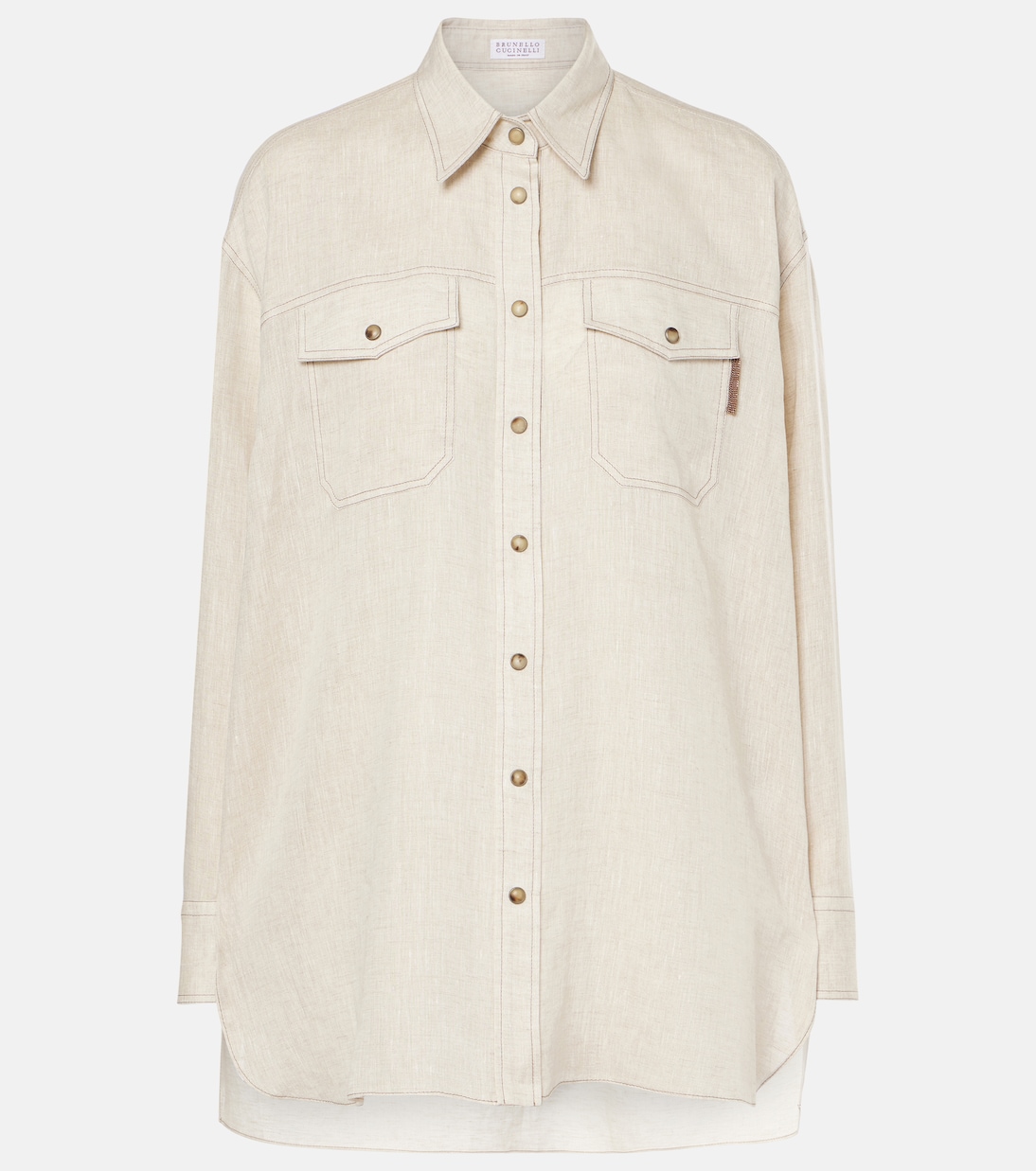 Oversized linen shirt | Brunello Cucinelli