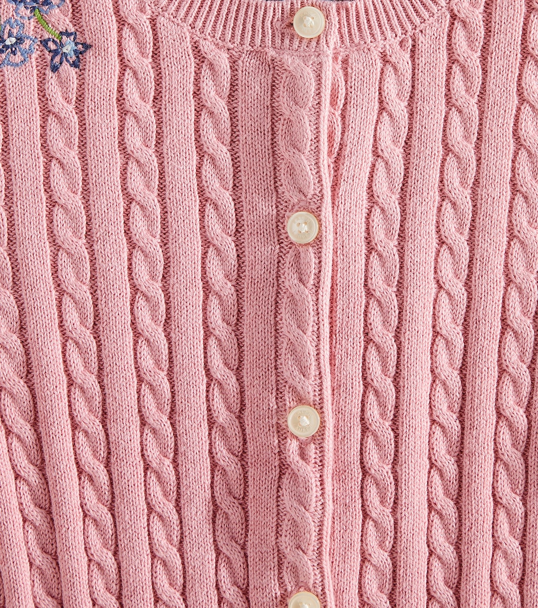 Embroidered cable-knit cotton cardigan | Polo Ralph Lauren Kids