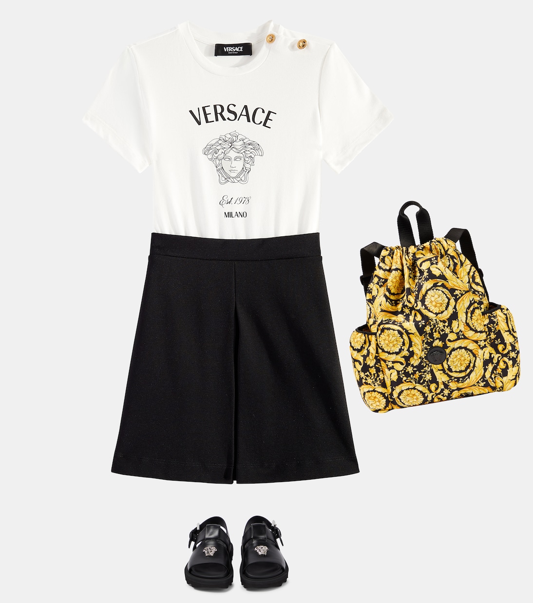Medusa Milano cotton jersey dress | Versace Kids