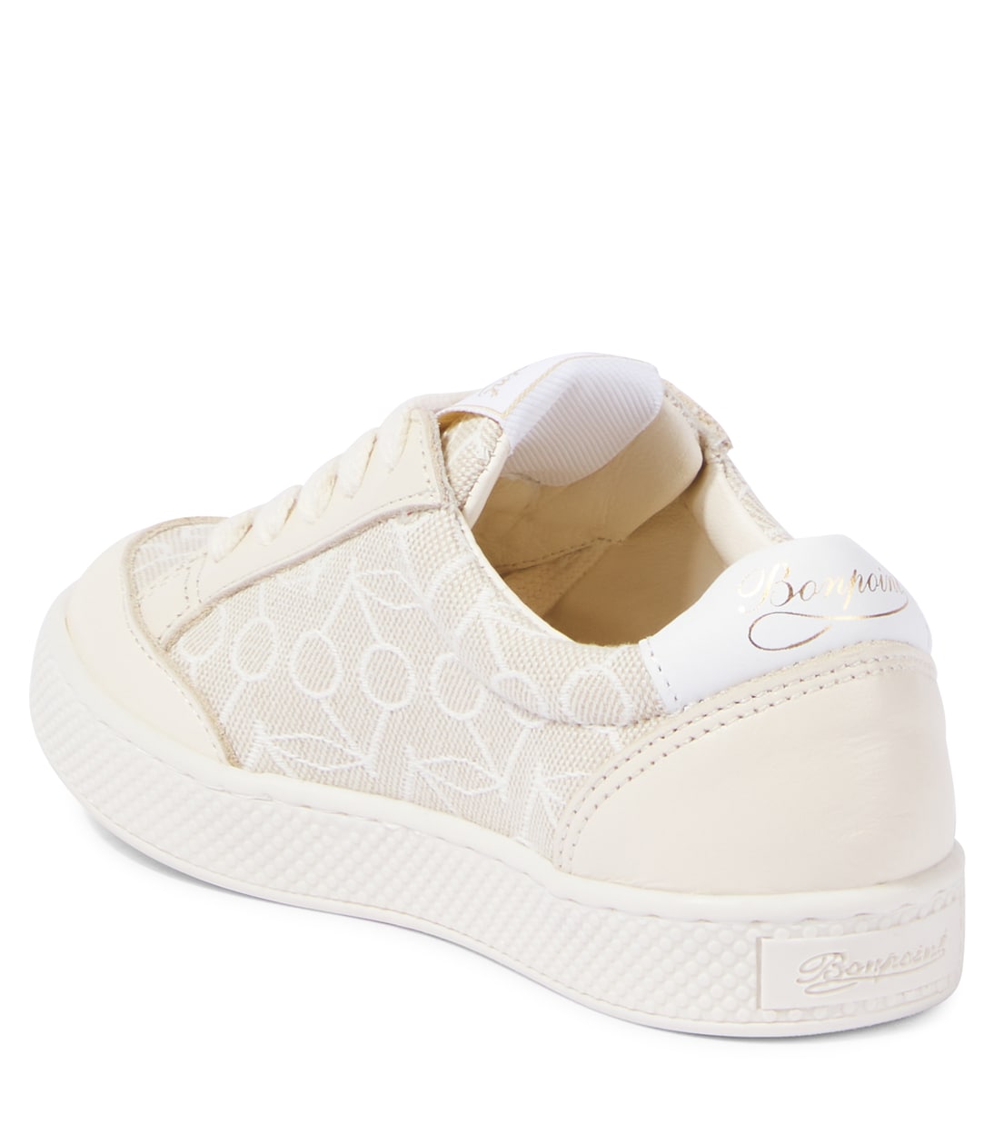 Cameron leather-trimmed canvas sneakers | Bonpoint