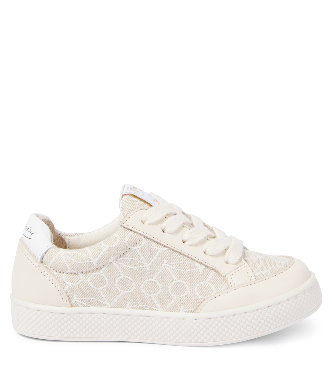 Cameron leather-trimmed canvas sneakers | Bonpoint