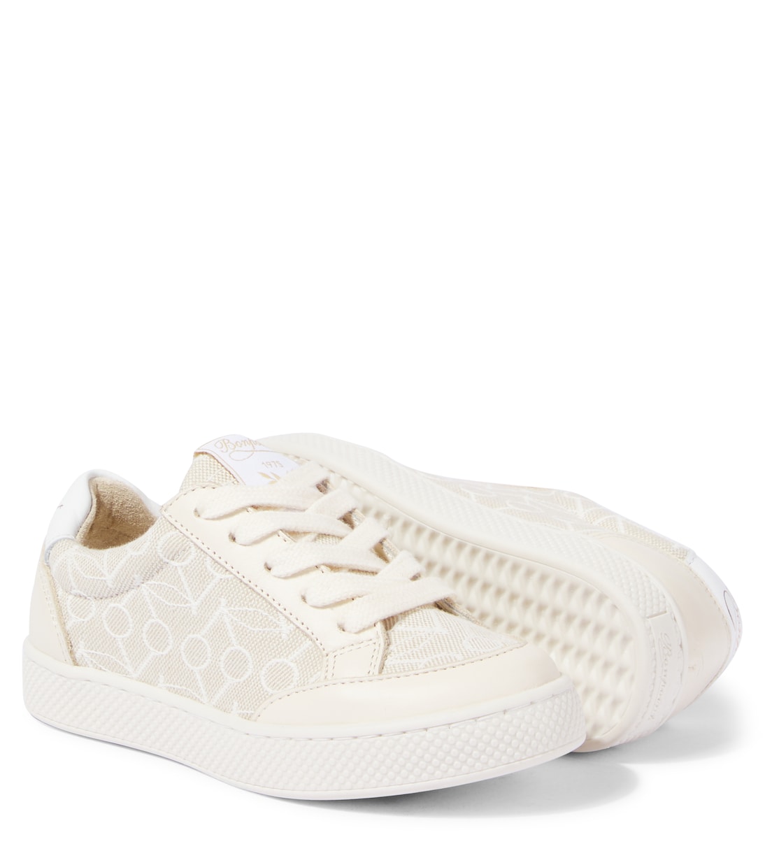 Cameron leather-trimmed canvas sneakers | Bonpoint