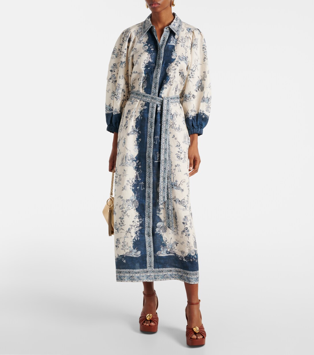 Robe chemise midi Casa imprimée | Alémais