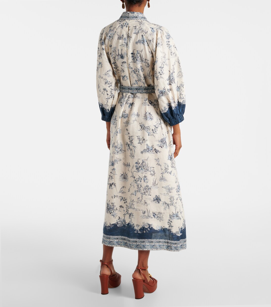 Robe chemise midi Casa imprimée | Alémais