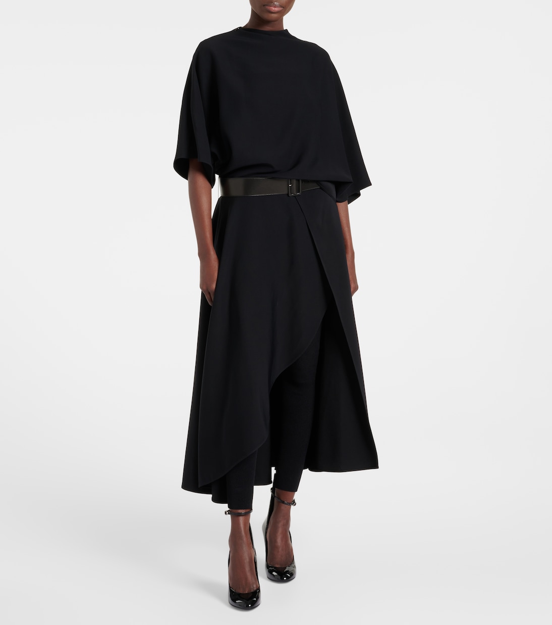 Midikleid mit Leder | Alaïa