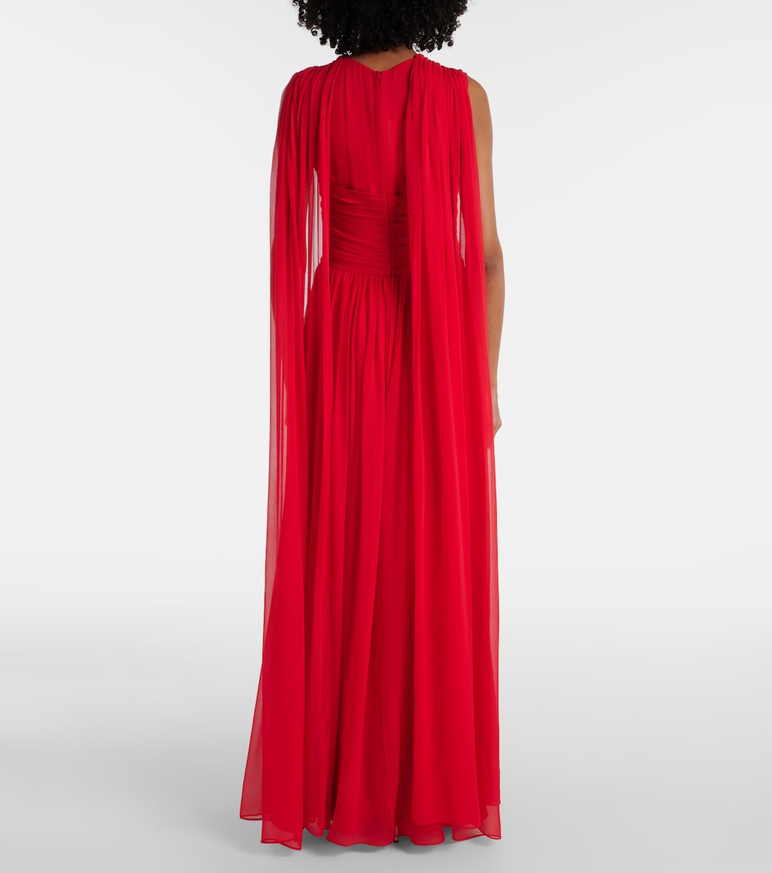 Seva gathered silk georgette gown | Costarellos