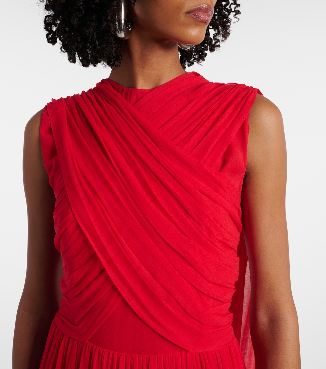 Seva gathered silk georgette gown | Costarellos