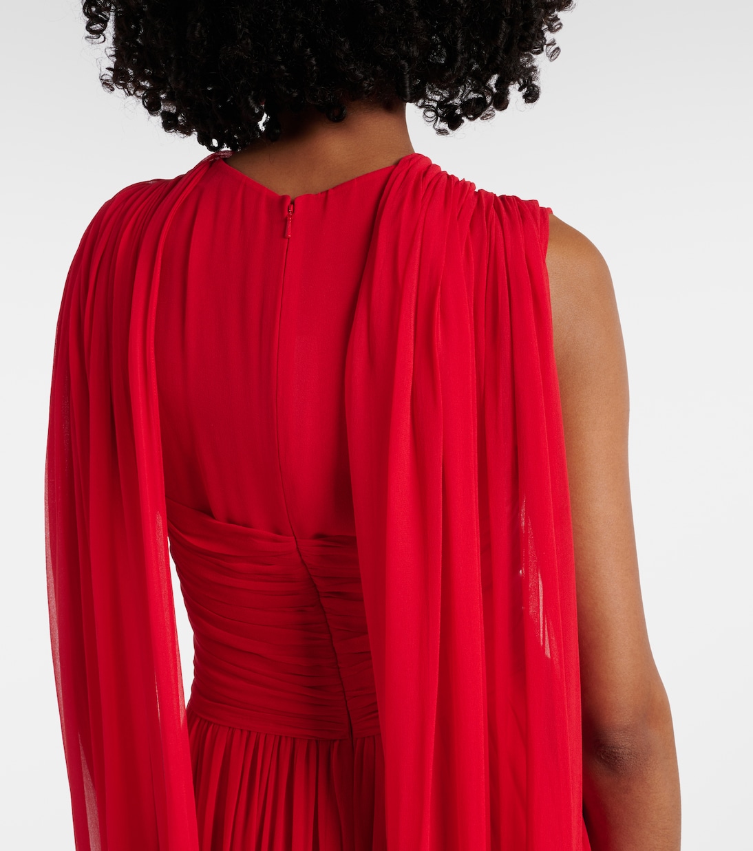 Seva gathered silk georgette gown | Costarellos