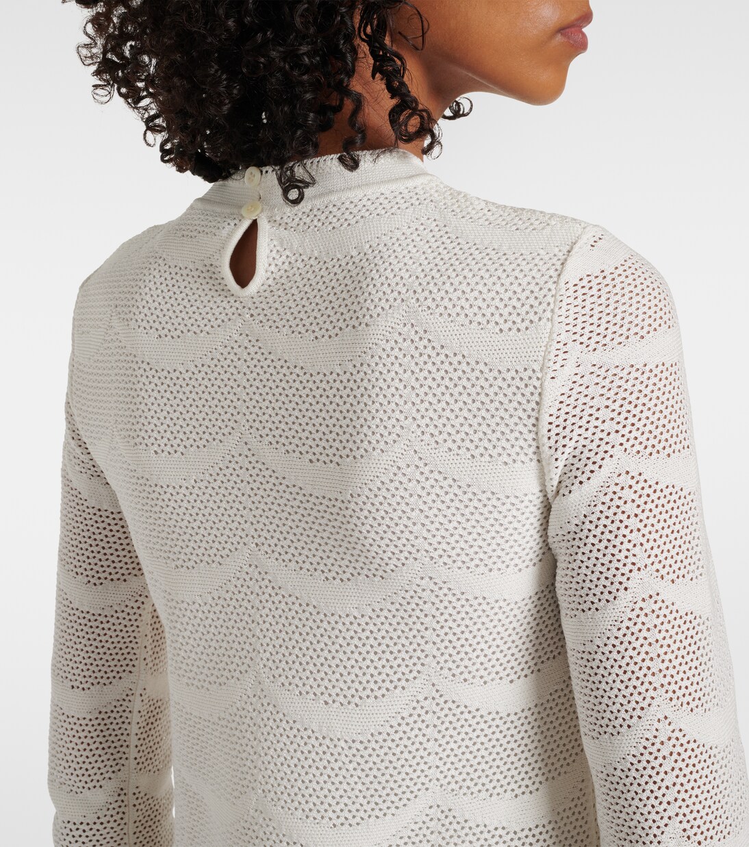 فستان قصير من القطن والحرير بحبكة مفرغة | Tom Ford