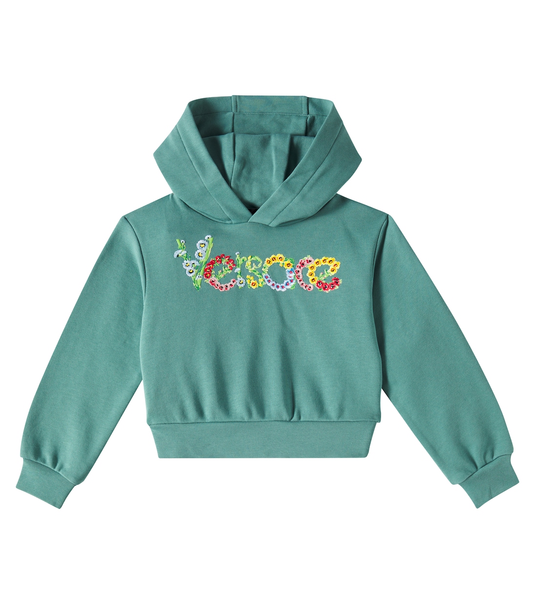 Logo cotton jersey hoodie | Versace Kids