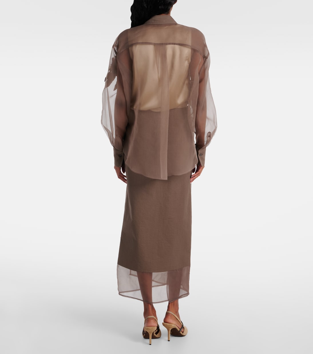 Camisa Herbarium de seda con aplique  | Brunello Cucinelli