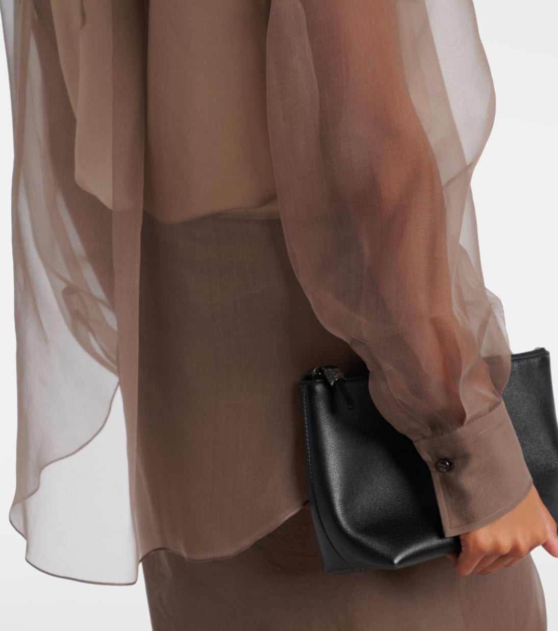 Camisa Herbarium de seda con aplique  | Brunello Cucinelli