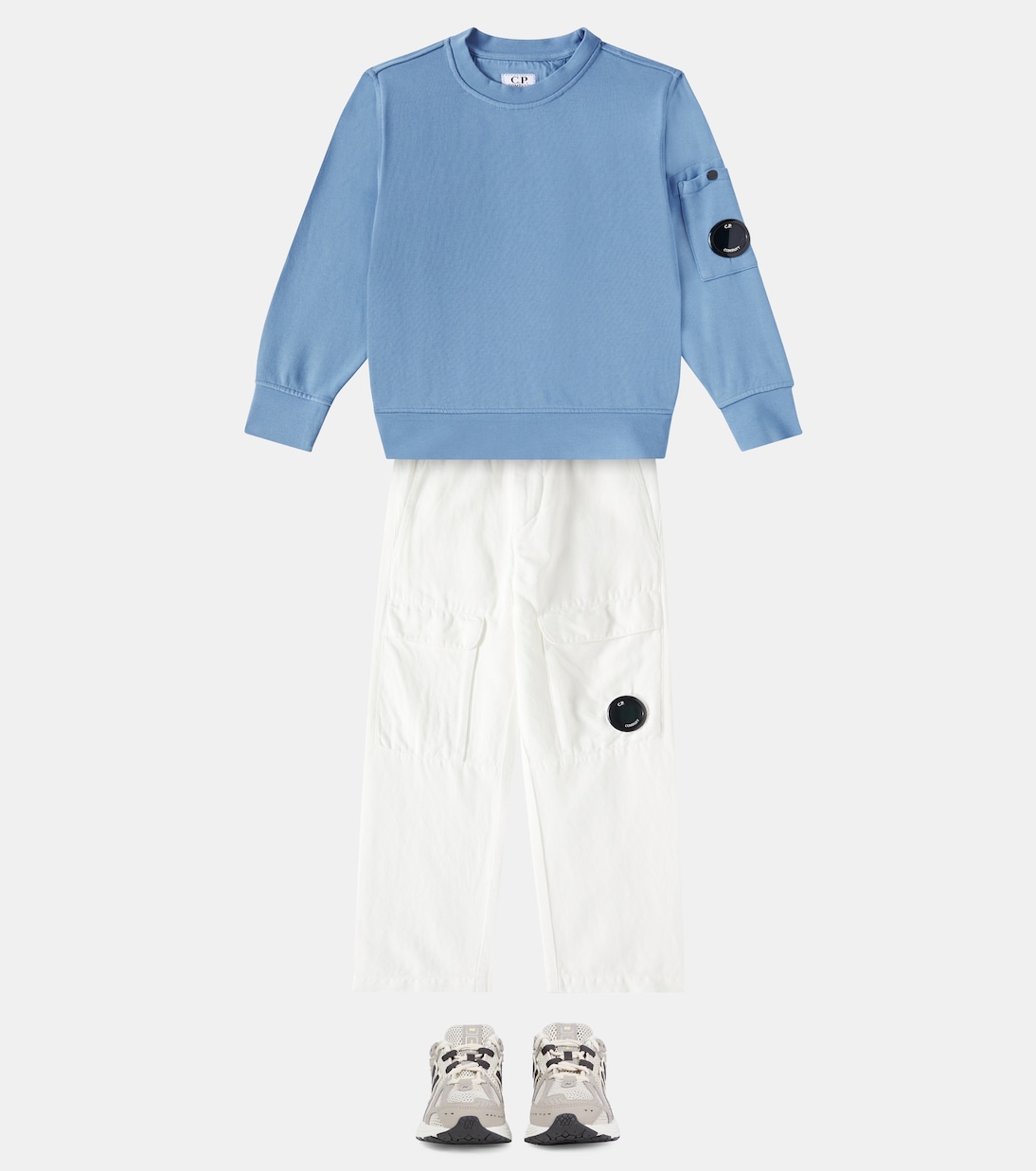 Linen and cotton gauze straight pants | C.P. Company Kids