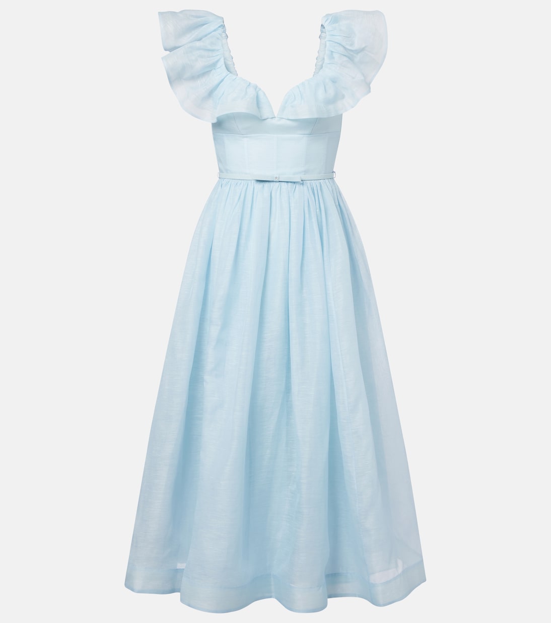 Dawning linen and silk midi dress | Zimmermann