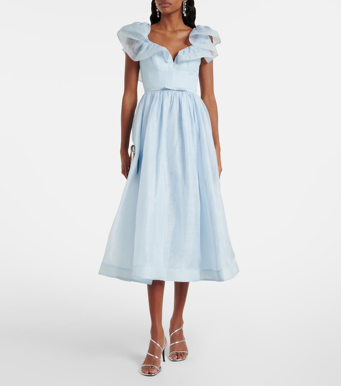 Dawning linen and silk midi dress | Zimmermann