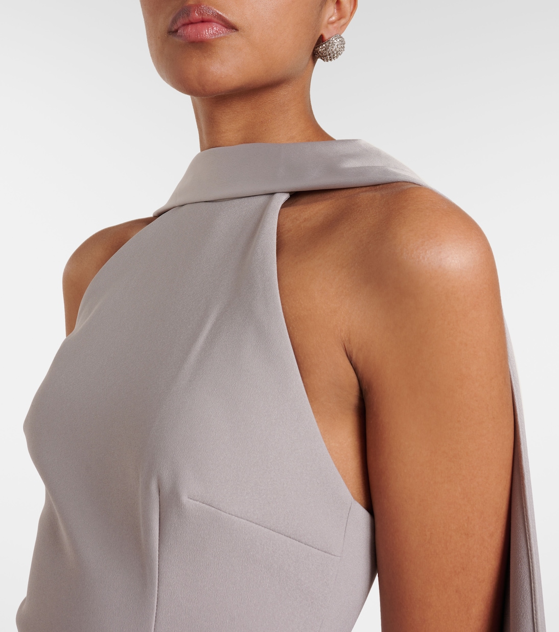 Robe longue Cece en satin et crêpe | Solace London