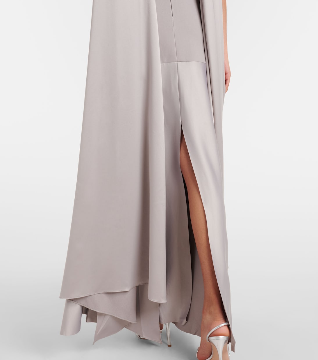 Robe longue Cece en satin et crêpe | Solace London