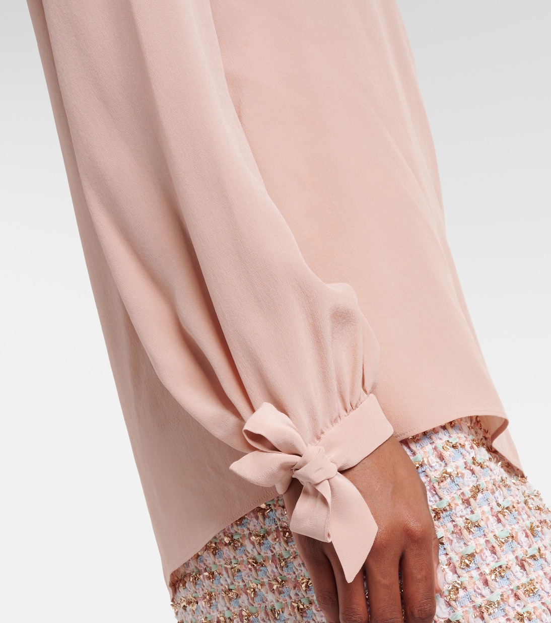 Bow-detail silk crêpe blouse | Valentino