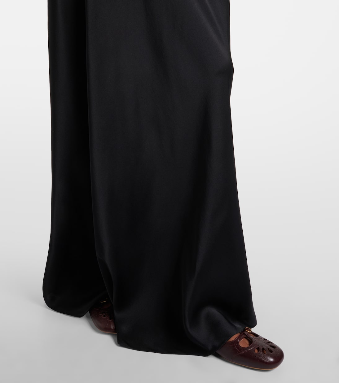 Lace-trimmed silk satin maxi dress | Chloé