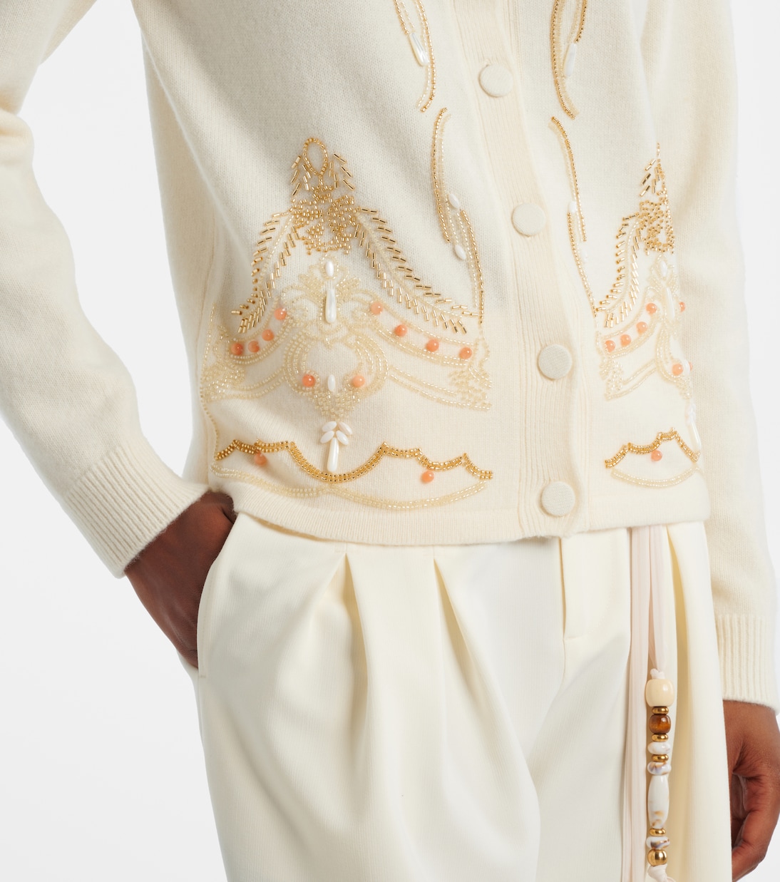 Cardigan in lana con perline | Xu Zhi