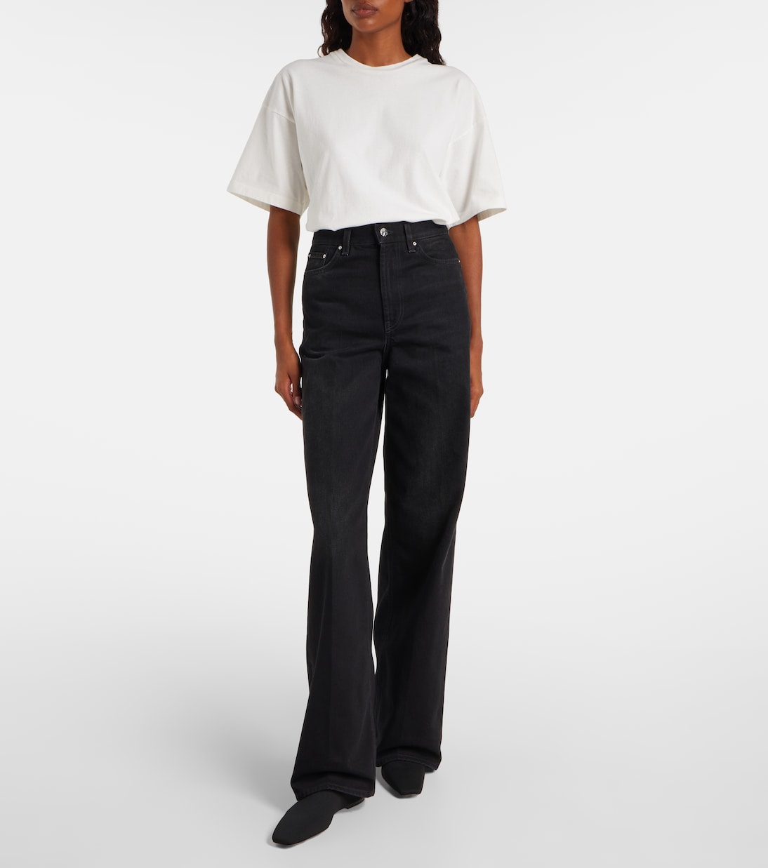 Jeans anchos de tiro alto | Toteme