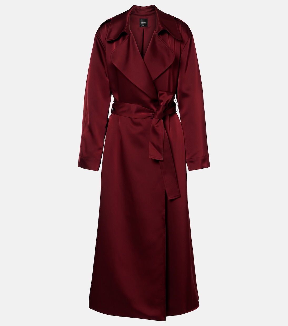 Barb satin wrap coat | Leset