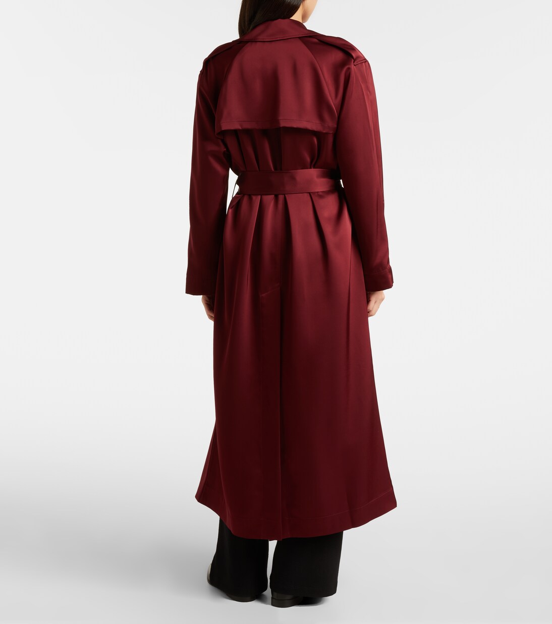 Barb satin wrap coat | Leset