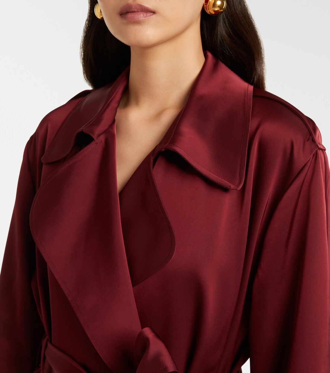 Barb satin wrap coat | Leset