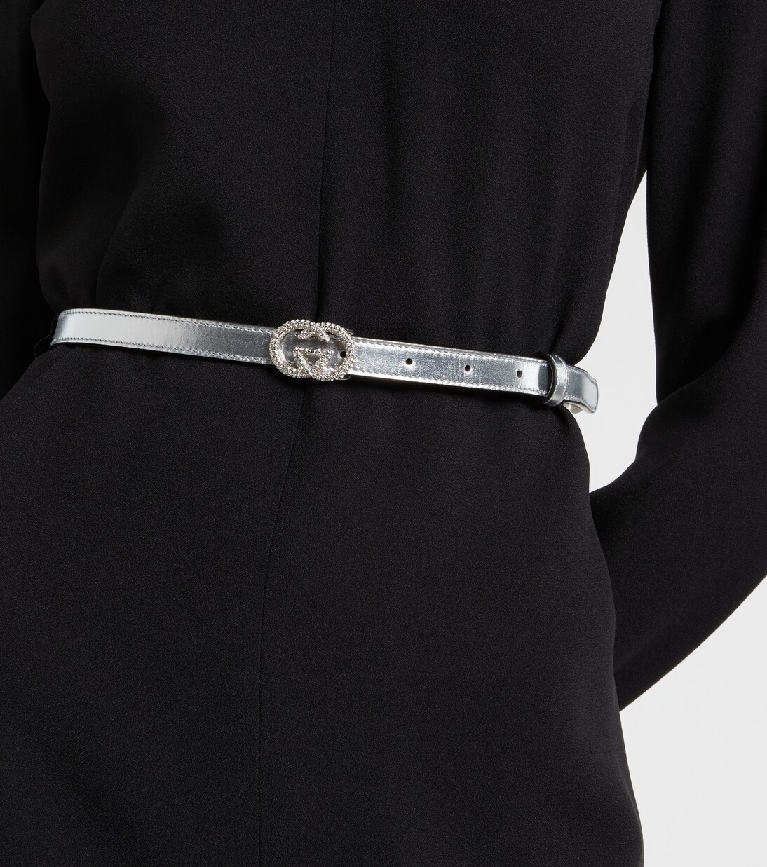 Interlocking G metallic leather belt | Gucci