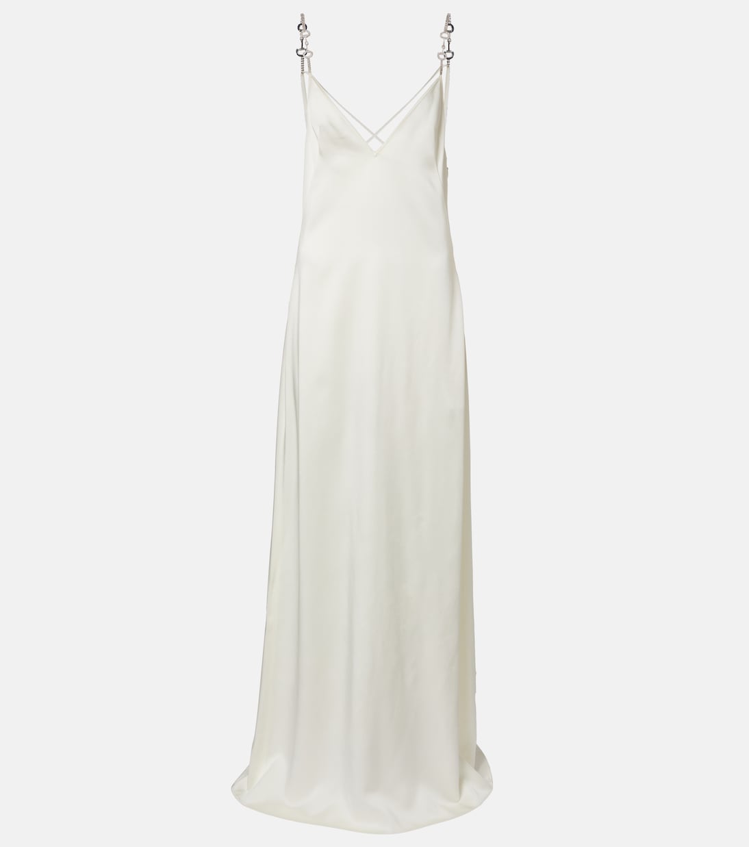 Slipdress Horsebit aus Satin mit Kristallen | Gucci
