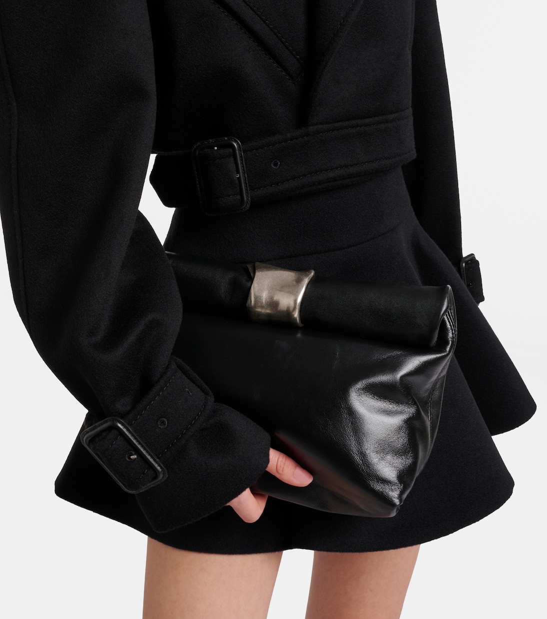 Cuff leather clutch | Staud