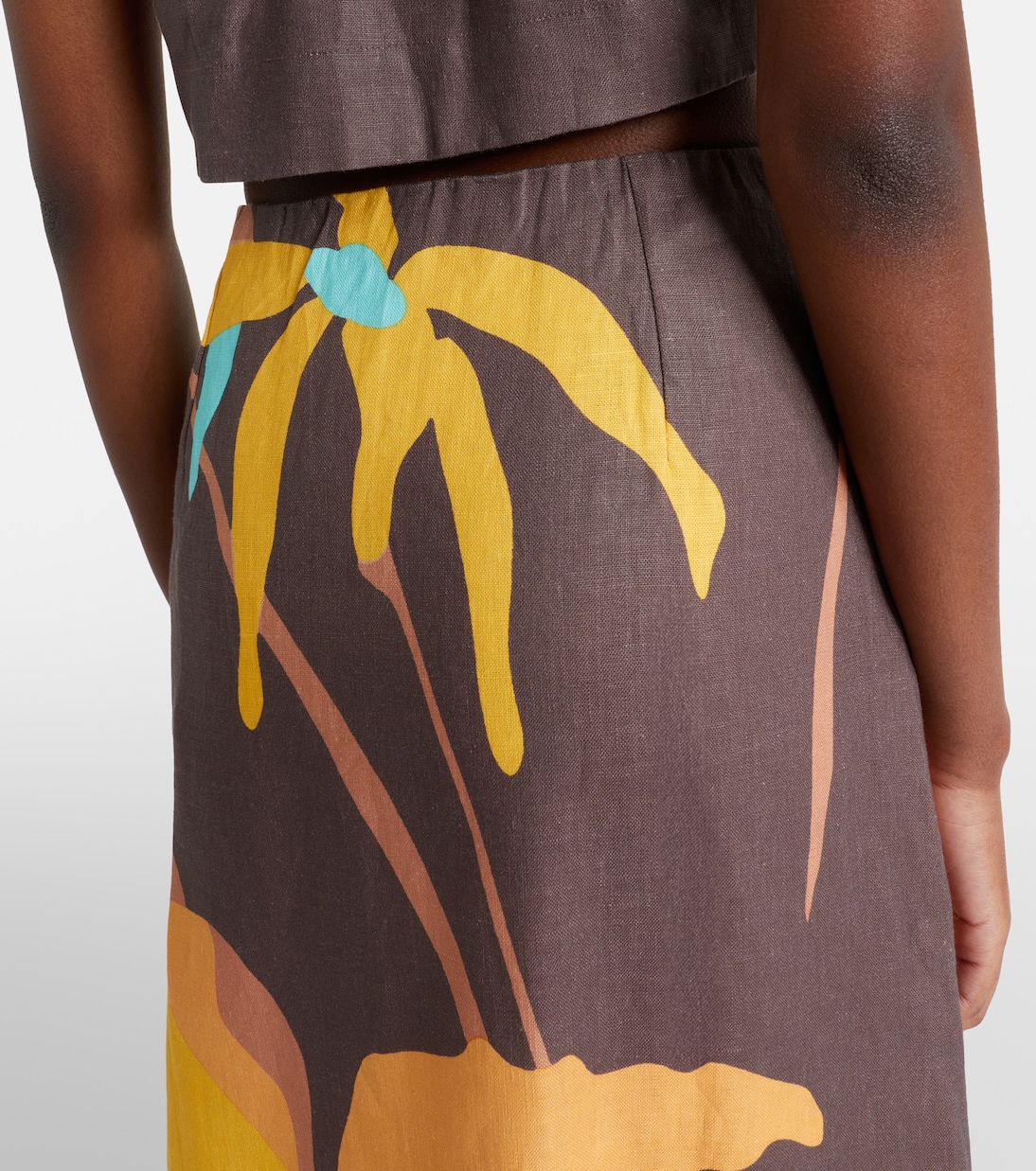 Gonna lunga Martina in lino con stampa floreale | Faithfull