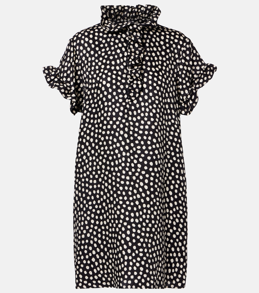 Polka-dot ruffled silk jacquard minidress | Chloé