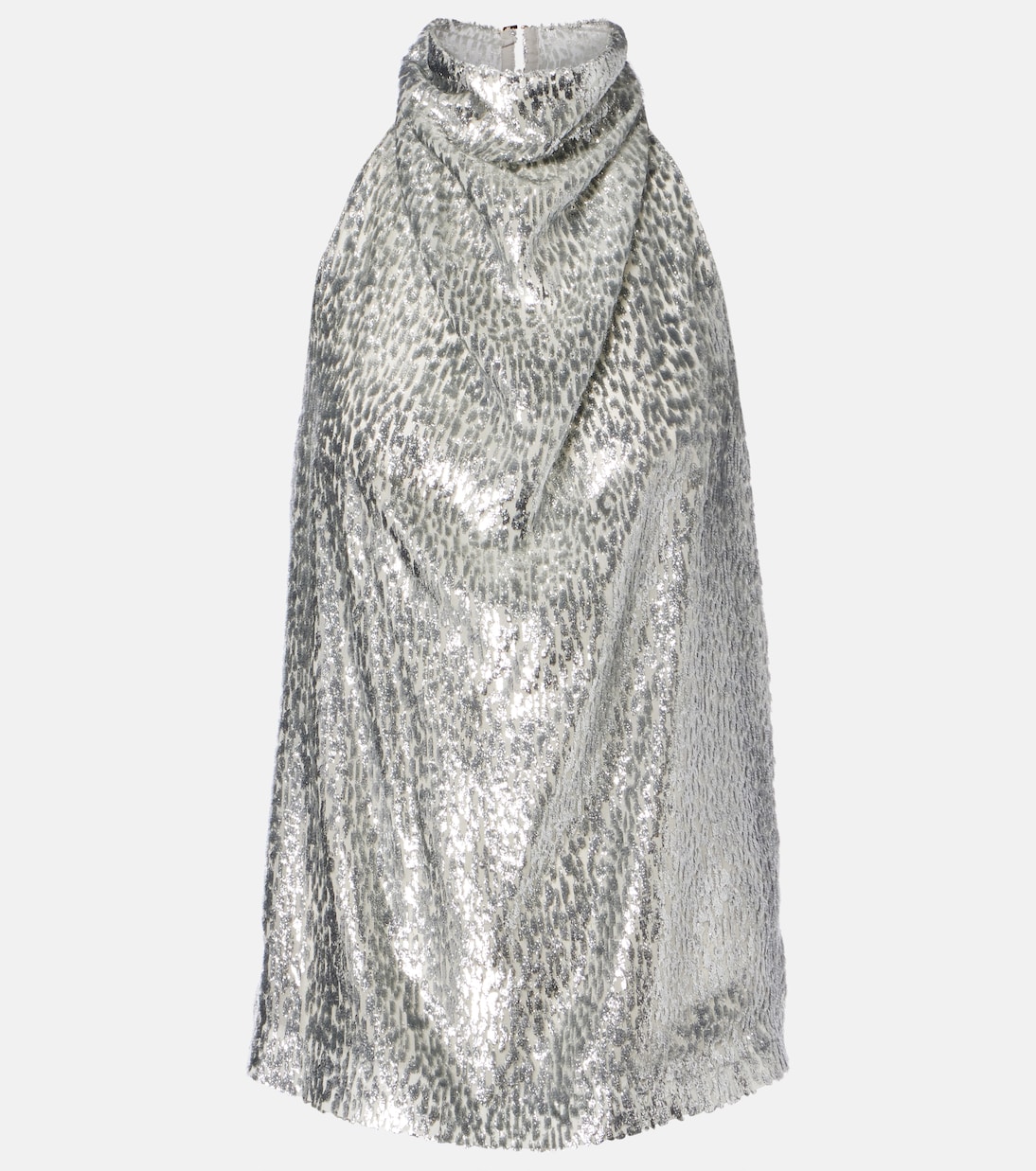 Halterneck lamé velvet top | Stella McCartney