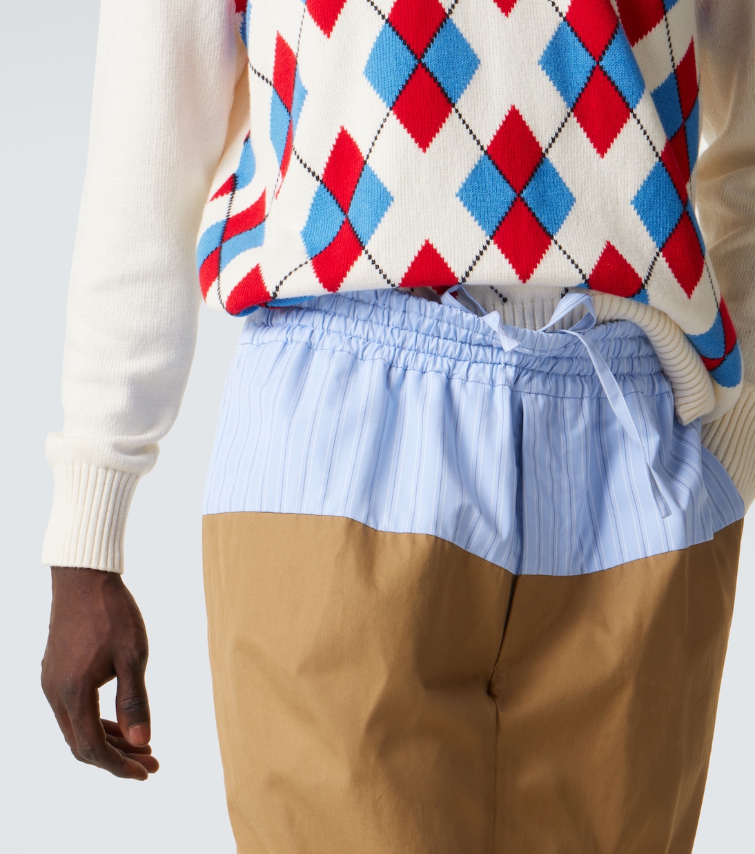 Paneled cotton twill wide-leg pants | Dries Van Noten